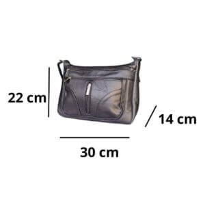 Bolsa Dama Piel Cross Body 1473 Negra - Image 7