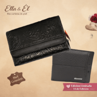 Kit Ella & Él – Cartera Piel Dana Negro + Horse Café 1029-4