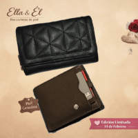 Kit Ella & Él – Cartera Piel Bari Negro + Horse Café 1029-105