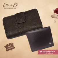 Kit Ella & Él – Cartera Piel Paloma Café + Horse Café 065-126